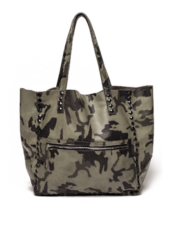 Laggo Handbags - LAGGO 'Miley' Leather Tote Bag in Olive Camo